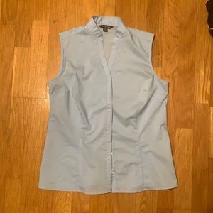 Blue women’s sleeveless button up